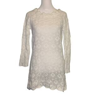 J. McLaughlin white open-knit sweater size S